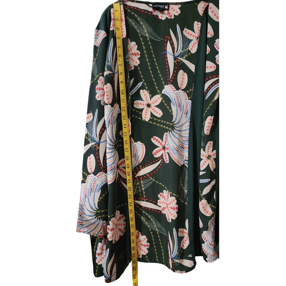 Antthony Original Floral Print Duster Cardigan Open Front Green XL - Picture 7 of 8
